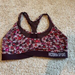 Victoria Sport Patterned Sports Bra with Mesh Back size large